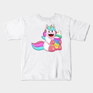 Unicorn with Baby bottle Kids T-Shirt